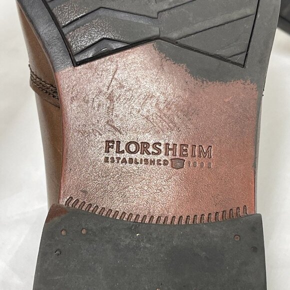 Florsheim Mens Size 10D Brown Leather Plain Toe Slip On Loafers Shoes main image 5